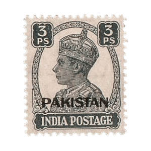 King George VI wearing Imperial Crown of India - overprinted