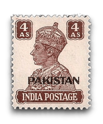 1947 PK9 King George VI Definitives Indian Stamps Overprinted