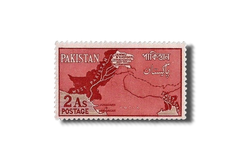 1960 PK109 Map of Pakistan Claims on Disputed Area